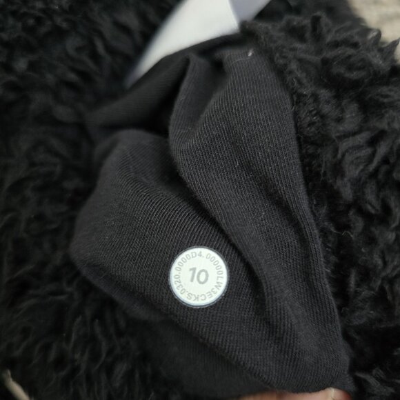 Lululemon Oh‎ So Sherpa Half Zip Pullover Womens 10 Black Hooded Casual - Picture 7 of 9